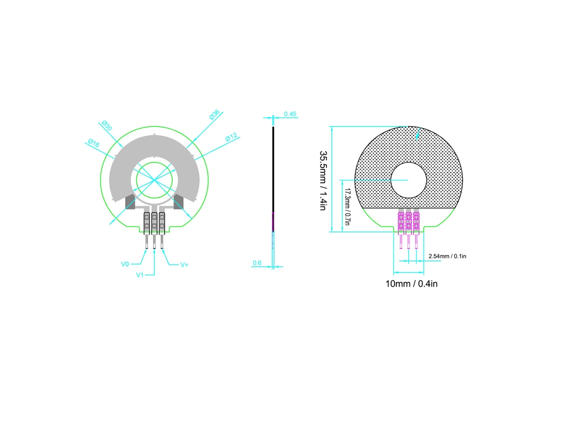 Laxiscreed Sensor De Posição De Filme Fino Com Alta Sensibilidade E Impedância De 160k Para Medições Precisas
