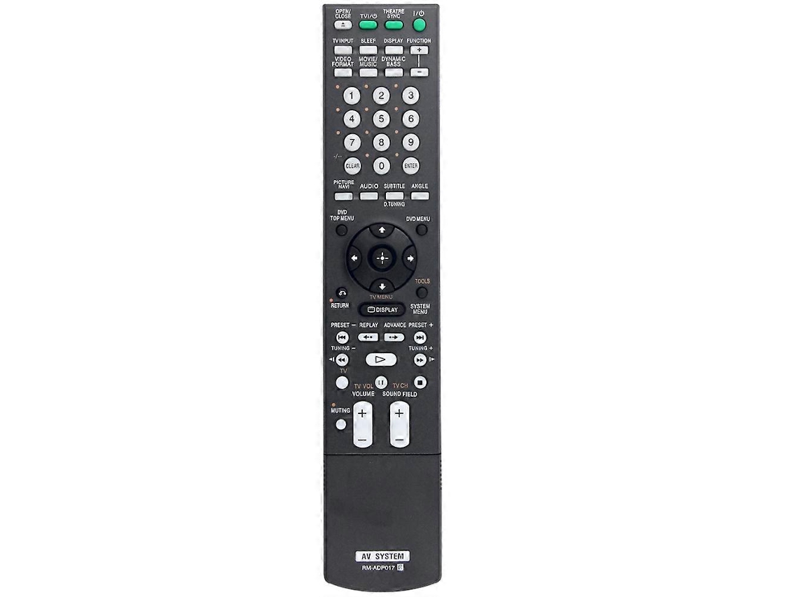 Controle remoto de substituição RM-ADP017 para sistemas de home theater Sony com DVD: DAV-DZ850KW, HCD-DZ850KW, DAV-DZ830W, HCD-DZ830W e DAV-DZ7T.
