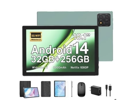 Tablete Táctil Takinuru 10.1 Polegadas Android 14 32go Ram 256go Armazenamento 8000mah