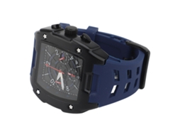 Relógio Analógico Masculino Quartzo Cronógrafo Resistente À Água Pulseiro de Silicone Azul