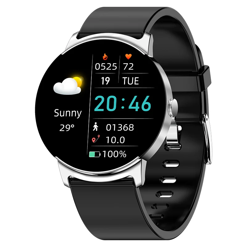 Smartwatch MDUG com Tela HD de 1,32 Polegadas, Monitoramento de Saúde e Condicionamento, Prateado