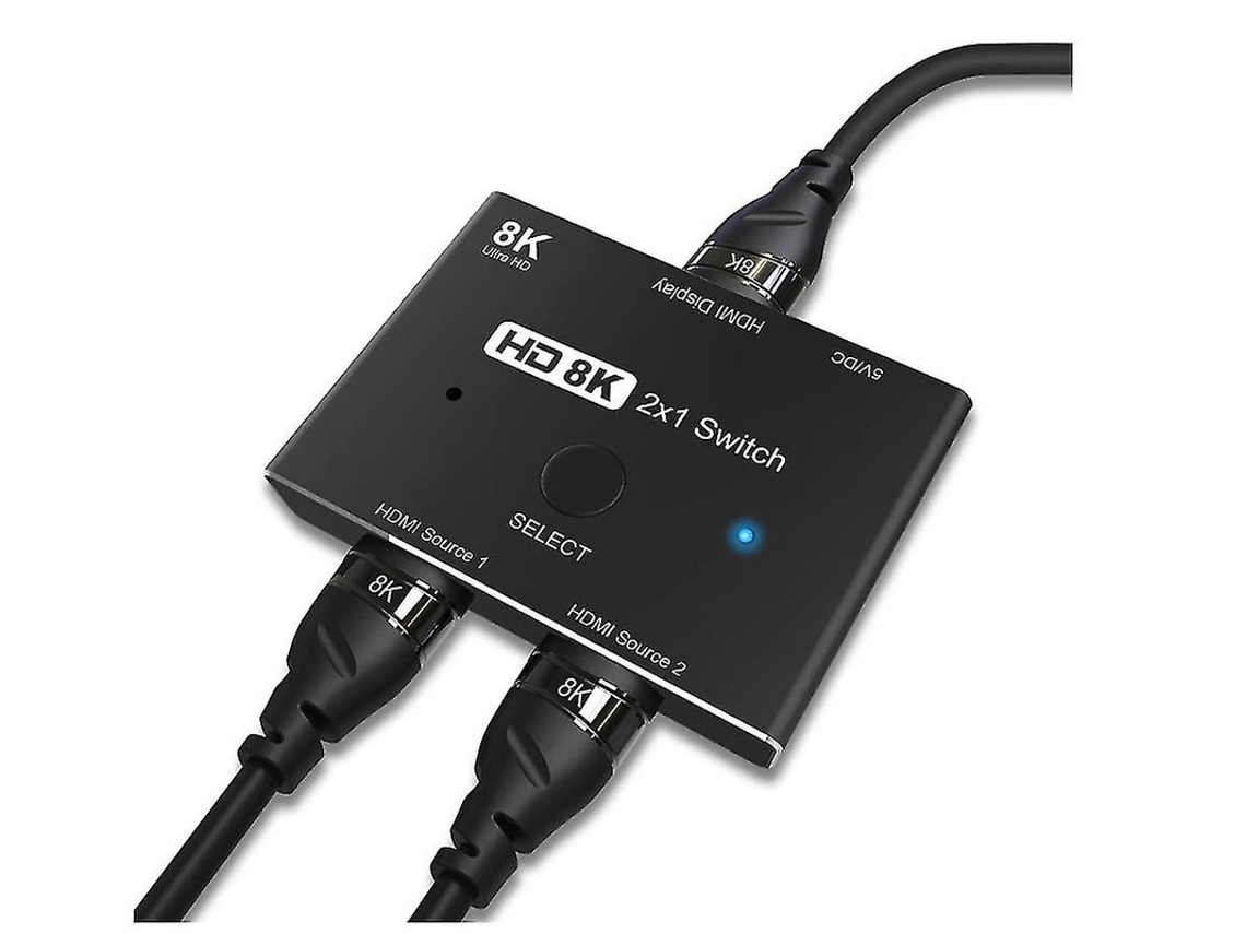 48 Gbps De Alta Velocidade 8k Ultra Hd Hdmi 2.1 Somente Comutador Direcional 2 1 Saída De 8k 60hz 4k 120hz (preto) Yizhood (8k)