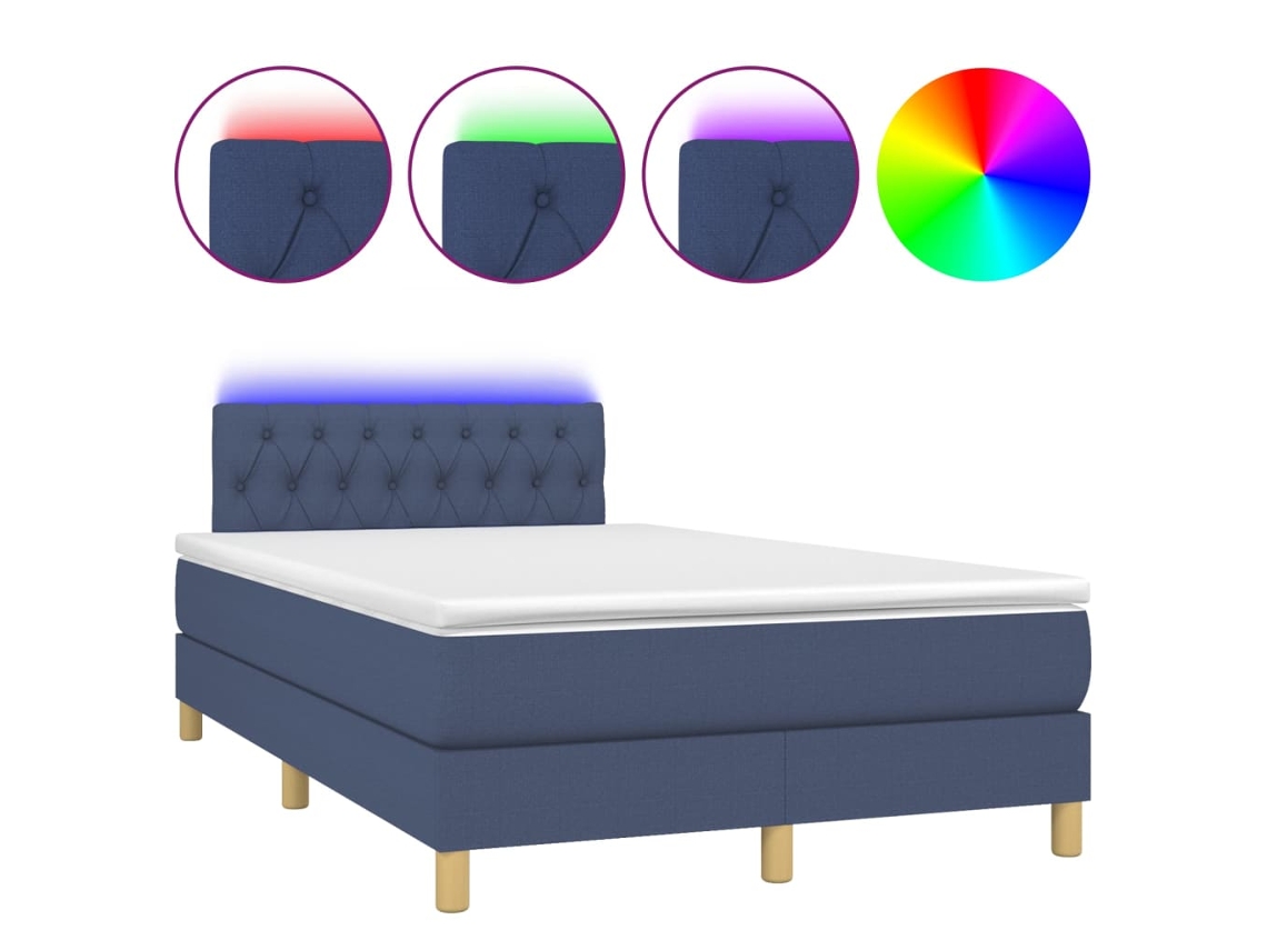 Box Spring Bed, Box Spring Beds Vidaxl Azul Tecido (120 X 200 Cm)