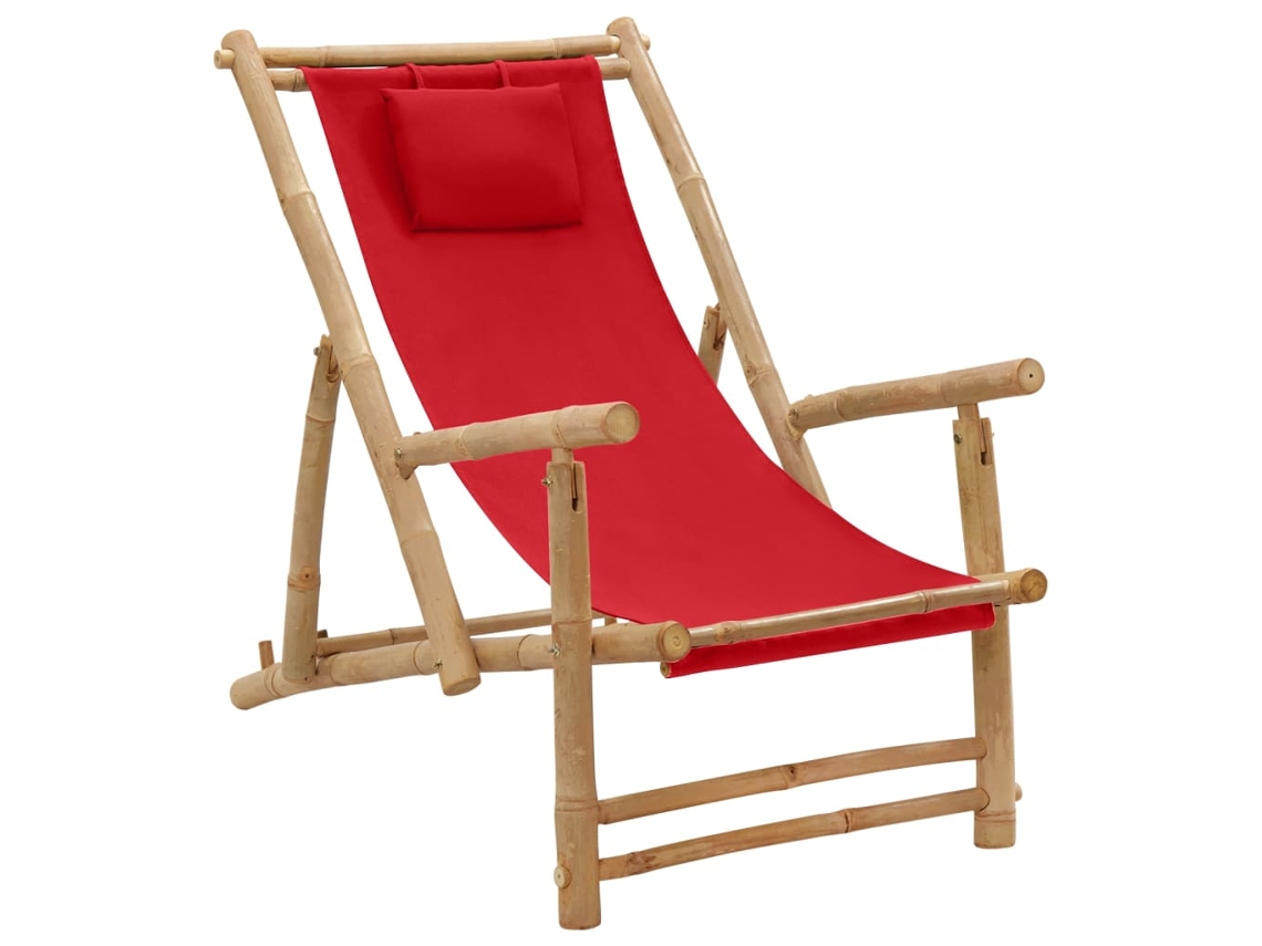 Deck Chair, Deck Chairs Vidaxl Vermelho Bambu (n/a)
