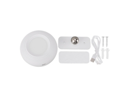 Aplique de Parede Led Recarregável Magnético Sem Fio 360° Giratório, Controle Tocado, 3 Cores, Branco