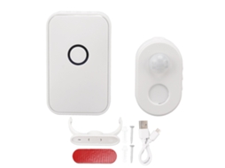 Campainha Wireless com Sensor de Movimento Infravermelho Sensível Leitor de Áudio 52 Músicas 5 Níveis de Som e Função ''bem vindo'' AQUAFORGE