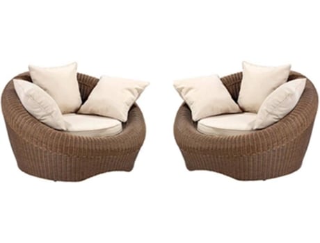 Poltrona de Jardim Whiteheaven MYLIA (Castanho - Resina - 101x107x66 cm)
