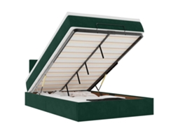Estrutura de Cama Otomana com Colchão Veludo Verde Escuro MAISON EXCLUSIVE