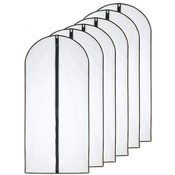 Capas para Roupas, Respiráveis e Transparentes, com Zíper Completo para Casacos, Jaquetas e Outras, Lateral Preta, 61 X 122 Cm AQUAFORGE