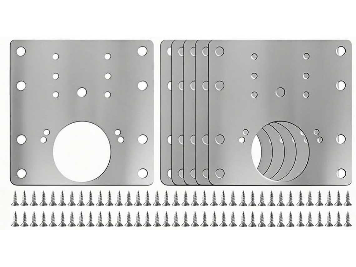 Kit De Reparo Dobradiças Armário 6x Com Placa Suporte E Furos Para