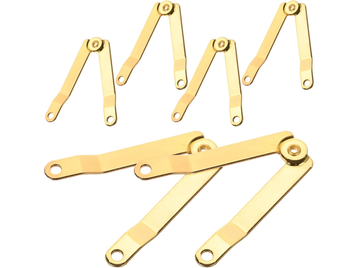 Conjunto De 6 Dobradiças Ferro Dourado Para Tampa Caixas Joias Suporte Resistentes E Duráveis