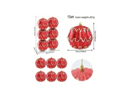 Conjunto Criativo De Bola De Natal, Bola De Natal Vermelha 01 Igvtrade