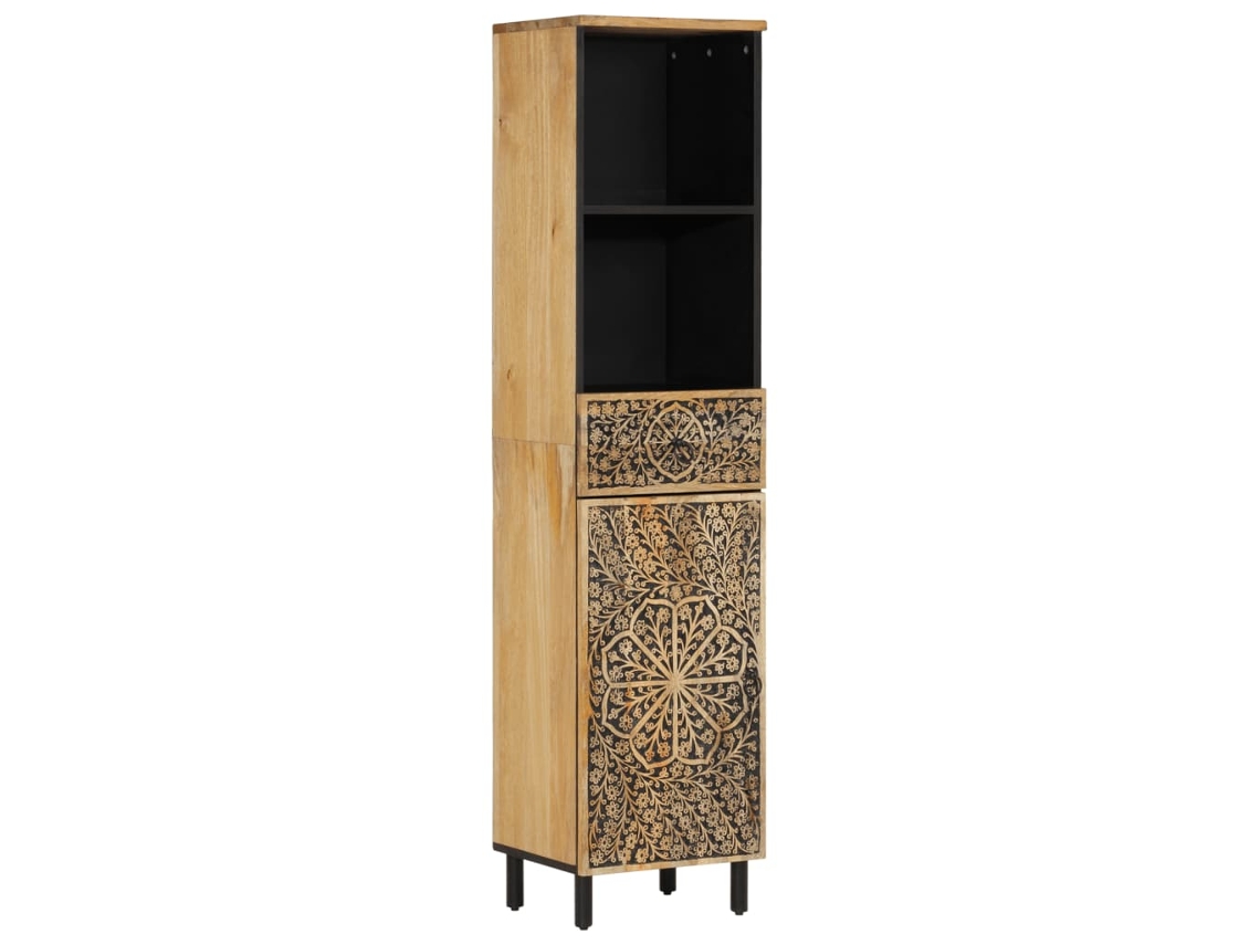 Vidaxl Armário De Casa De Banho 38x33x160 Cm Mangueira Maciça