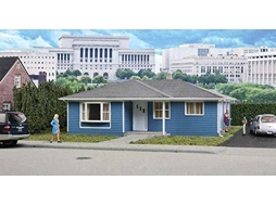 Edificios e Estruturas WALTHERS CORNERSTONE HO Scale Model Framed Ranch Tract House, Model:933-3775 (Idade Minima: 8)