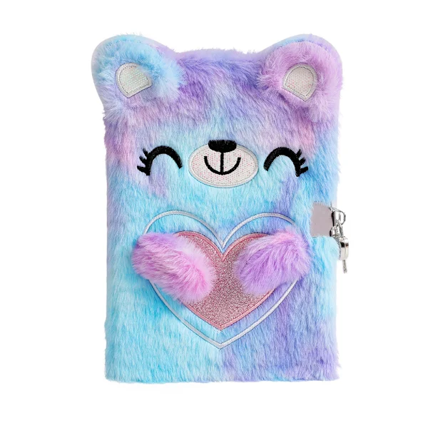 Diário Secreto com Cadeado para Meninas, Caderno Infantil de Pelúcia Rosa BRILVIBERA
