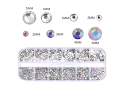 2000 Cristais Rhinesstones Planos Redondos 4 Tamanhos Para Artesanato Diy Esmalte De Unhas