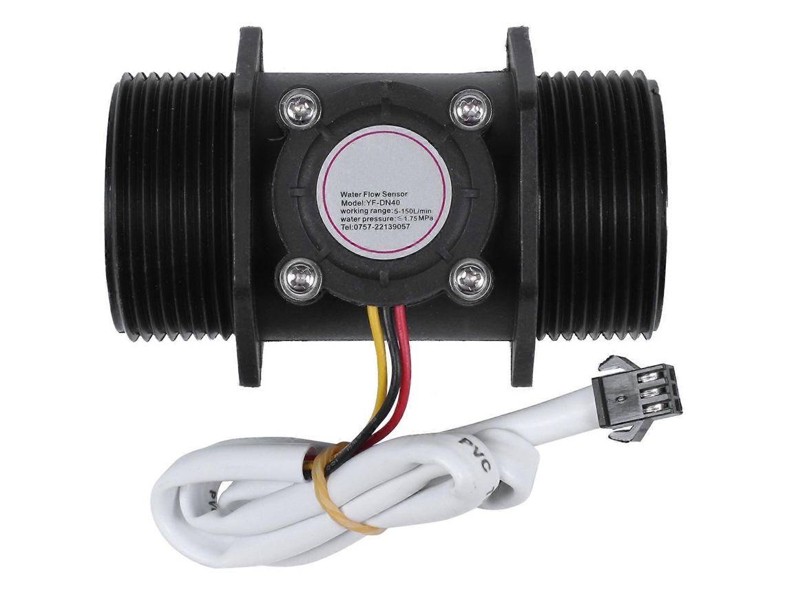 Sensor de fluxo de água turbina DN40 1,5 polegadas controle de vazão 5~200l/min plástico preto