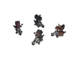 4pcs Brinquedo De Moto Dinossauro Pvc Carro Puxado Decoração Infantil Crianças