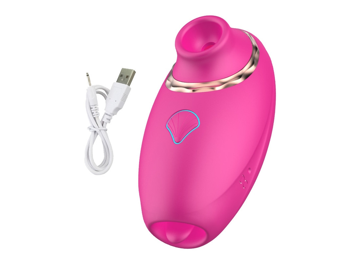 2 Em 1 Vibrador De Massagem De Chupar E Lamber A Lngua Com 7 Modos Para Mulheres (rosa Vermelha)