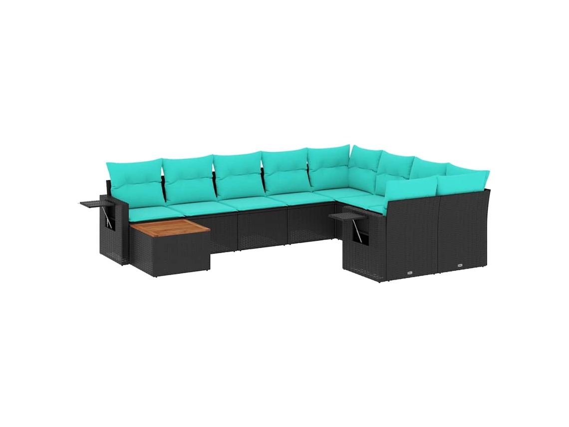 Conjunto de Sofá Jardim 3 Peças Almofadas Rattan Sintético MAISON EXCLUSIVE