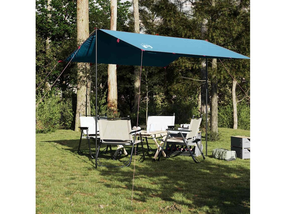Vidaxl Lona De Campismo 300x294 Cm Impermeável Azul