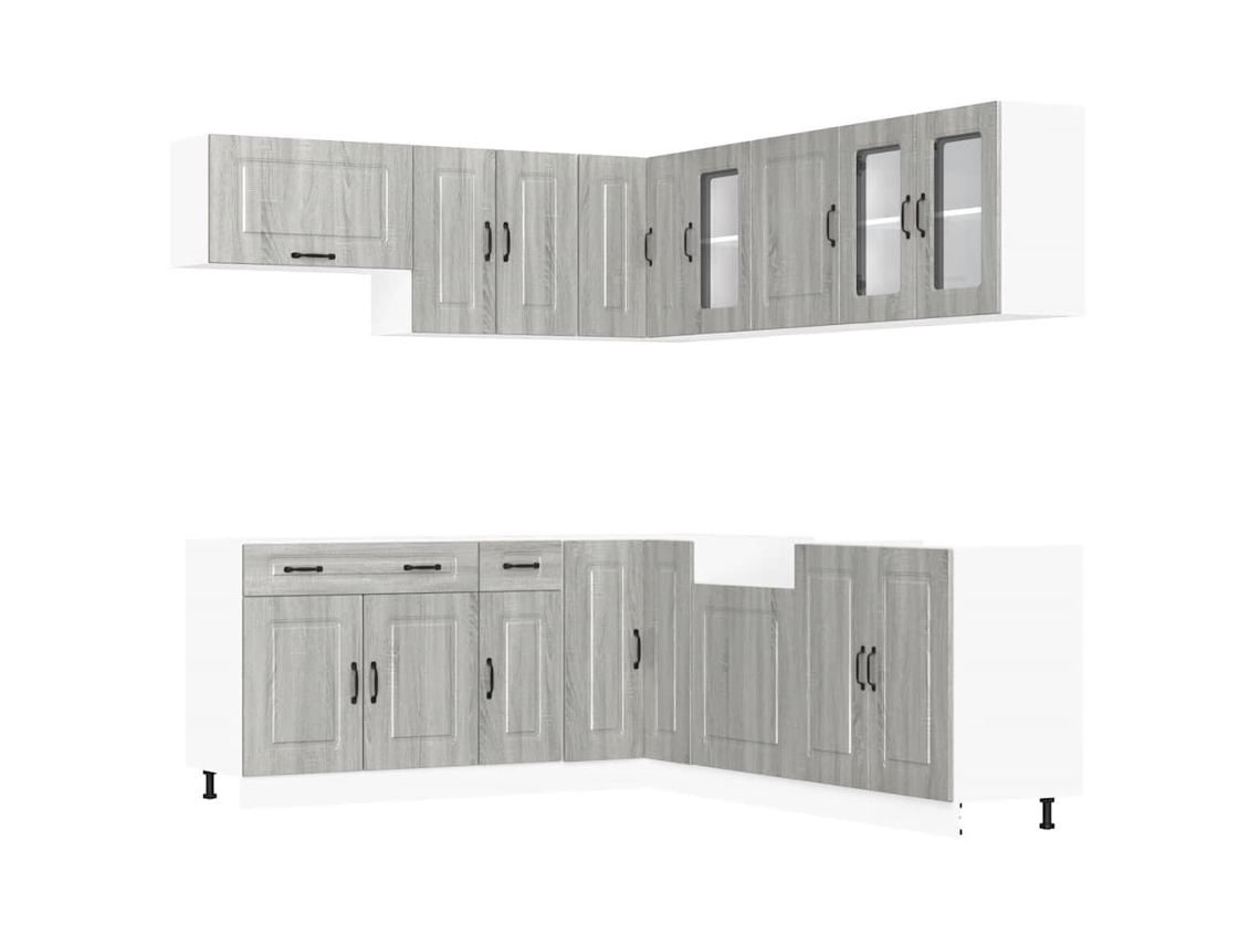 Conjunto de 11 armários de cozinha Cinza Sonoma - EXCLUSIVO DA MAISON