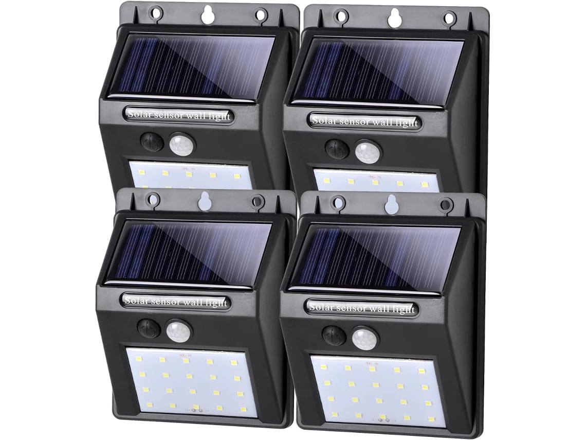 Luminária solar externa Brilvibera, luminária solar LED com sensor de movimento, para jardim.