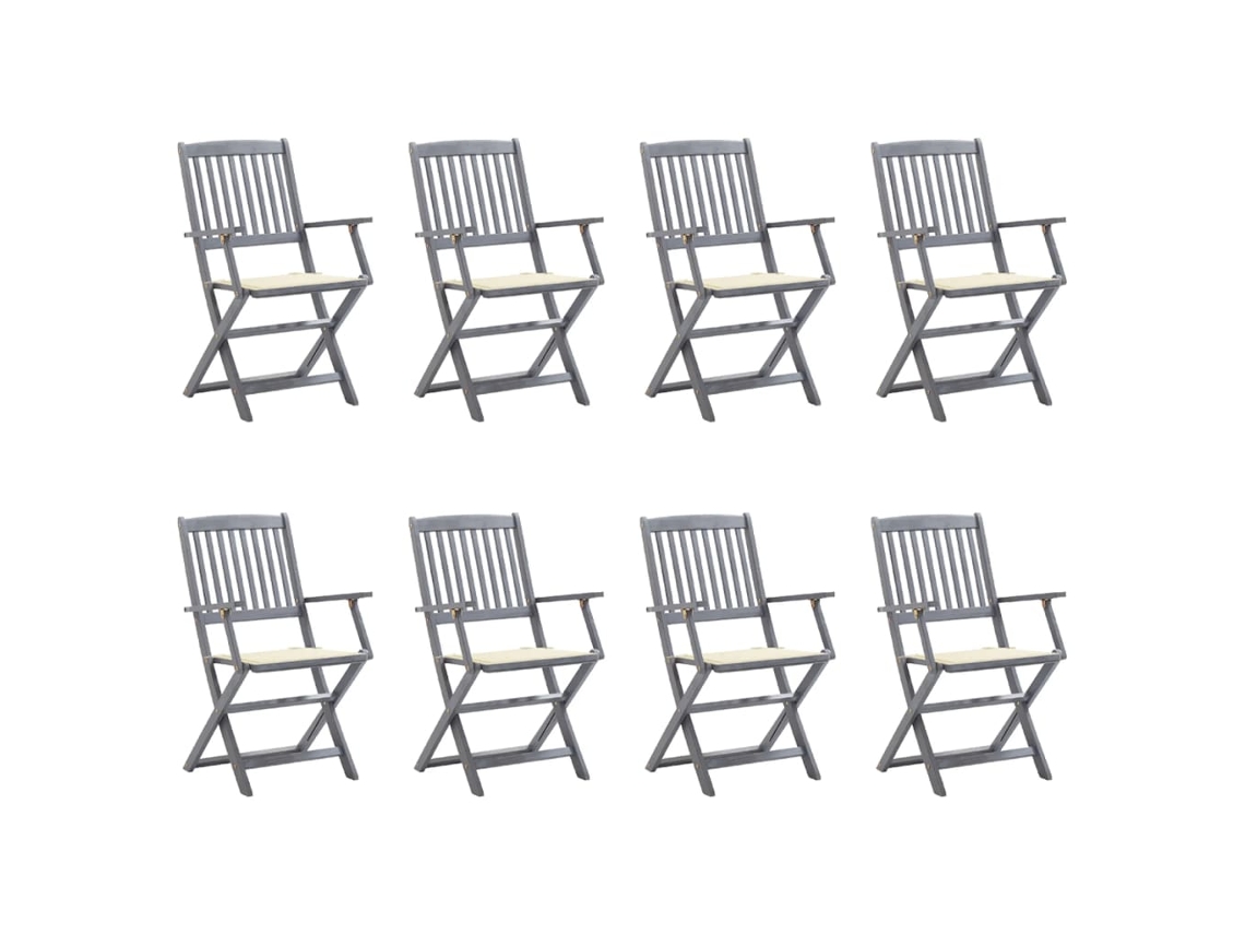 Folding Chair, Folding Chairs Vidaxl Cinzeto Madeira De Acácia (n/a)