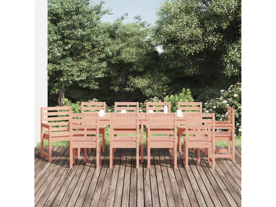 Vidaxl 11 Pcs Conj. Jantar P/ Jardim Madeira De Douglas Maciça