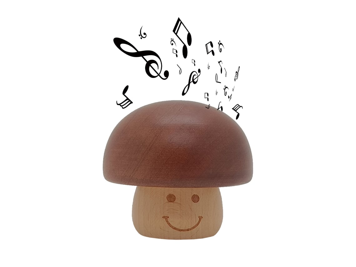 Laxiscreed Caixa De Música Em Forma De Cogumelo De Madeira Para Sala Ou Presente