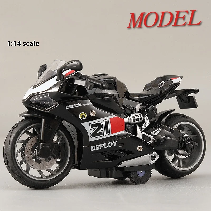 (ducati Preta) Miniatura De Motocicleta Em Escala 1:14 Para Crianças