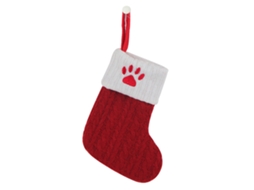 Meias de Lã Tricotadas com Detalhes Bordados e Desenho de Pata de Cão para Natal LAXISCREED