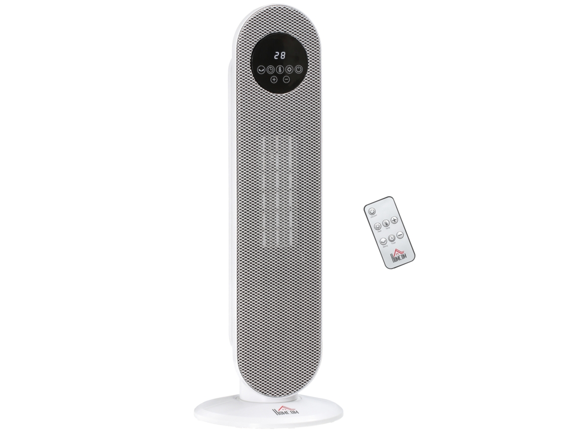 Aquecedor Auxiliar Aquecedor De Ventilador Aquecedor Cerâmico Oscilante 15-40°c Com Controle Remoto 1300/2000w, 21 X 21 X 63,5 Cm Ch