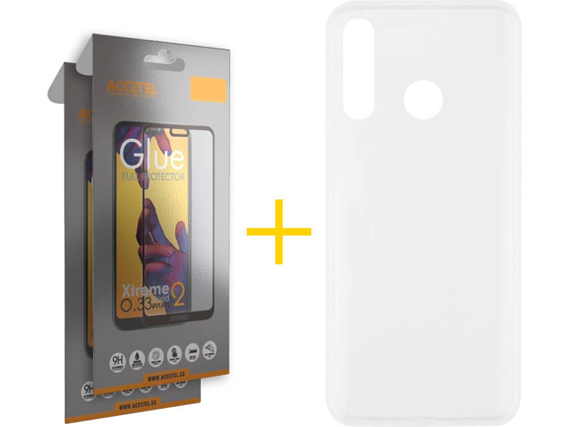 Capa e Película Huawei P30 Lite ACCETEL Vidro Temperado 6243 Transparente
