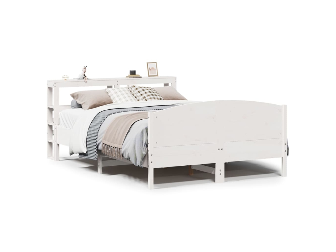 Bed Frame, Bed Frames Vidaxl Branco Madeira De Pinho (150 X 200 Cm)