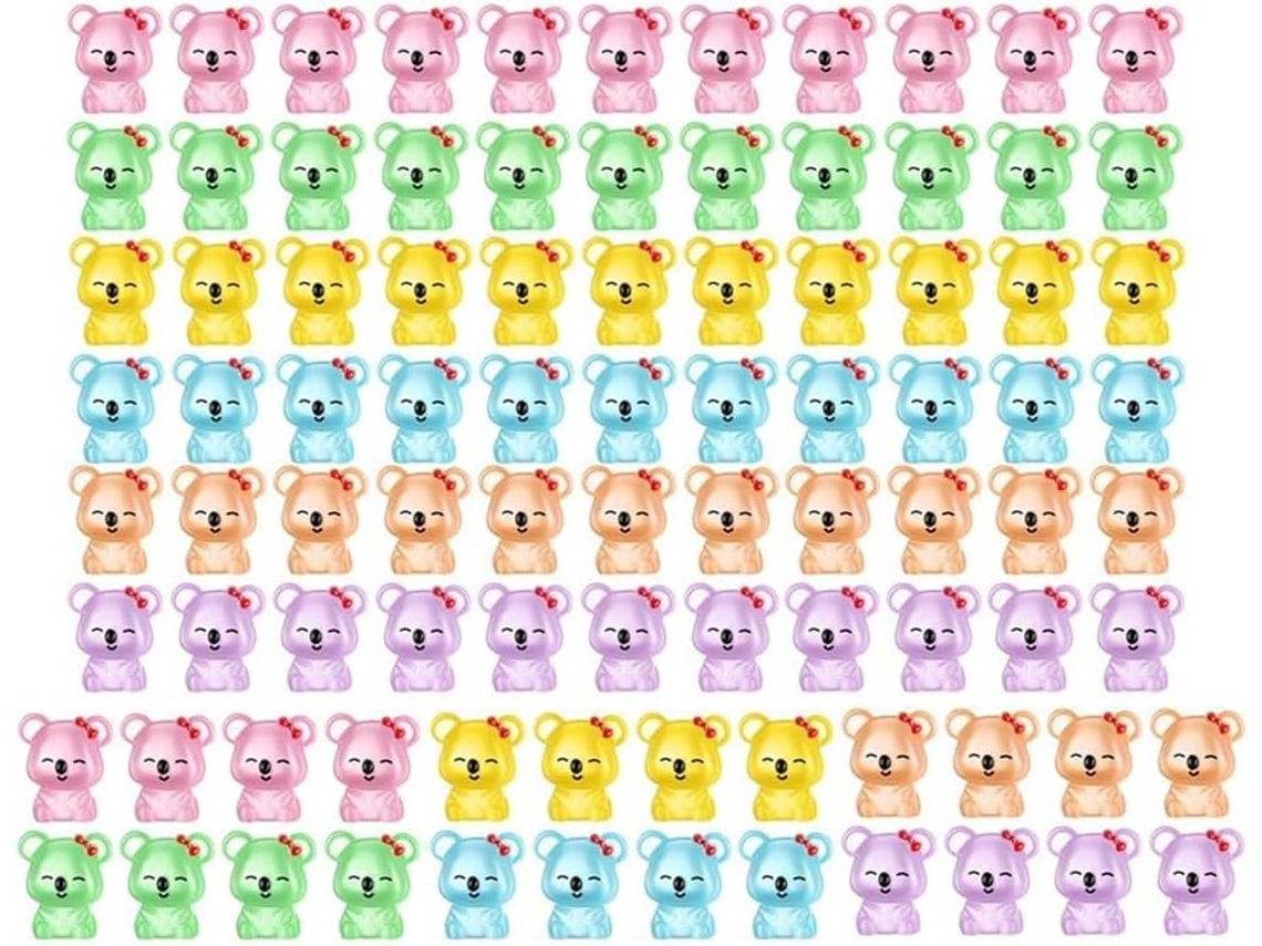 Lote De 90 Mini Estatuetas De Koala Coloridas Em Resina, Perfeitas Para Decoração De Jardim,