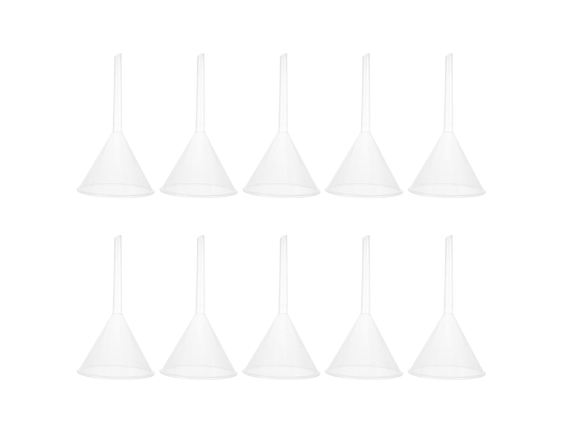 Funil De Dosagem Triangular Plástico Transparente Imikeya 90mm, Pacote Com 10 Unidades, Resistente A Ácidos E Álcalis