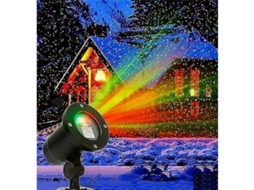 Projetor Led Navideiro Exterior Com Luzes De Estrelas Vermelha E Verde Resistente Ao Clima Tomada Au