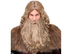 Peruca viking com barba e bigode adulto