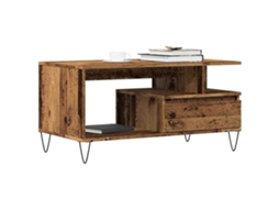 Vidaxl Mesa De Centro 90x49x45 Cm Derivados De Madeira Madeira Velha
