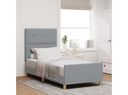 Cama De Solteiro Cinza Lovely Home Madeira Tecido Cinzento (100x200)