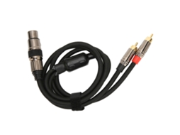 Cabo Divisor Y XLR Fêmea para RCA Macho Duplo com Conector Dourado 1m S/MARCA