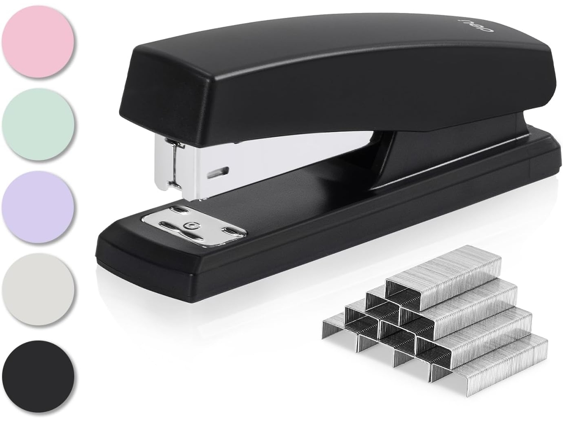 Grampeador de Mesa com 640 Grampos, Capacidade para 25 Folhas, Preto BRILVIBERA
