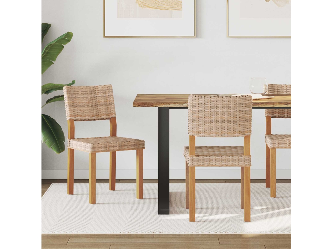 Vidaxl Cadeira De Jantar Gendt 2 Unid. Rattan Kubu Natural