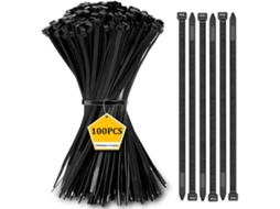 Pacote com 100 Abraçadeiras de Nylon Pretas, 300 Mm × 3,6 Mm | AQUAFORGE
