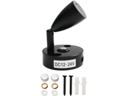 Luminária De Cabeceira Para Van, Barco, Caminhão, Motorhome, Luz Branca Quente, 3w, Preta