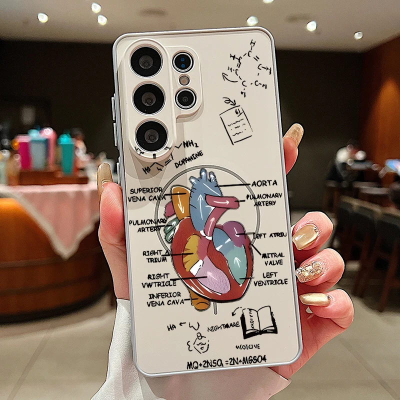 Capa Magnética Para Celular Galaxy A36 Com Estampa Floral De Astronauta (cinza)