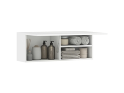 Armário De Arrumação Suspenso Para Casa De Banho Com Porta De Dobradiças, 80×25×30 Cm, Branco.
