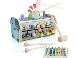 Jogo De Martelo, Banco De Madeira, Jogo De Bater Para Crianças, Brinquedo Montessori 3 Em 1, Classe Slowmoose