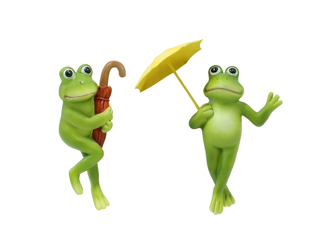 Laxiscreed Conjunto De Pendentes Rã Com Guarda-chuva E Vaso De Flores Para Decoração Exterior